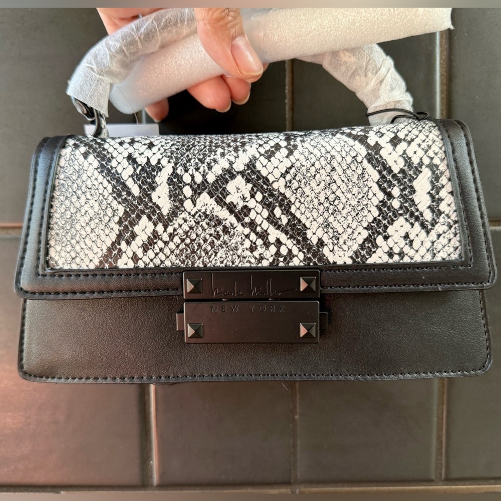 Snake Skin Black and White Small Bag